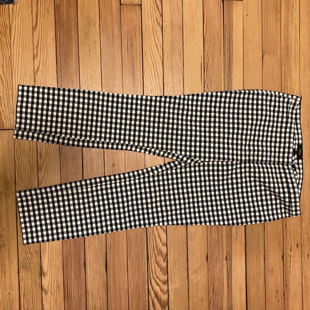 Black and white gingham skinny pants